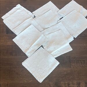 Vintage Elegant Cloth linen large Napkins Set of 10